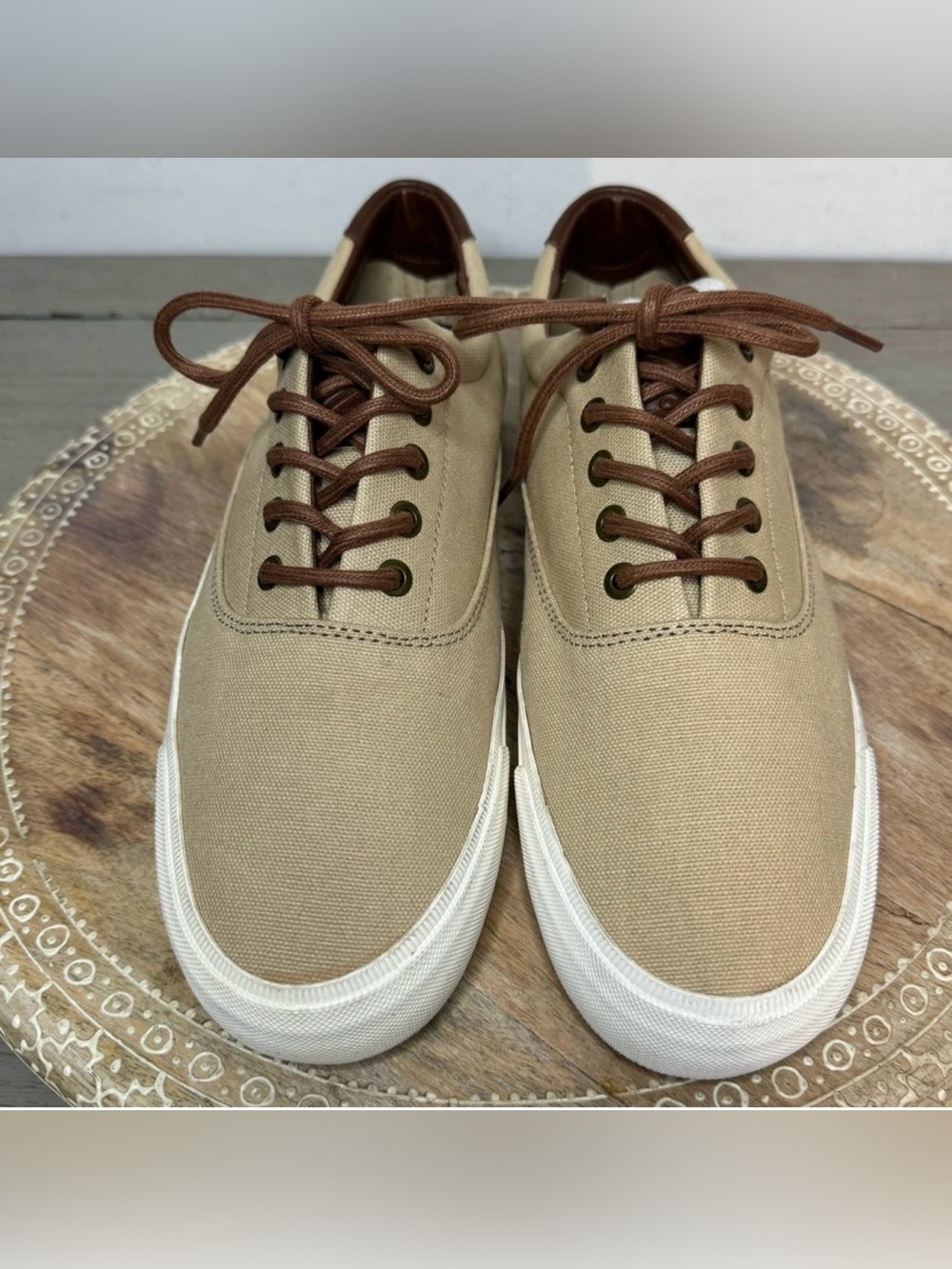 Joseph Abboud Ja‎ Parkers Men’s Lace Up Canvas Sneakers Tan Size 9 US 42 EUR
